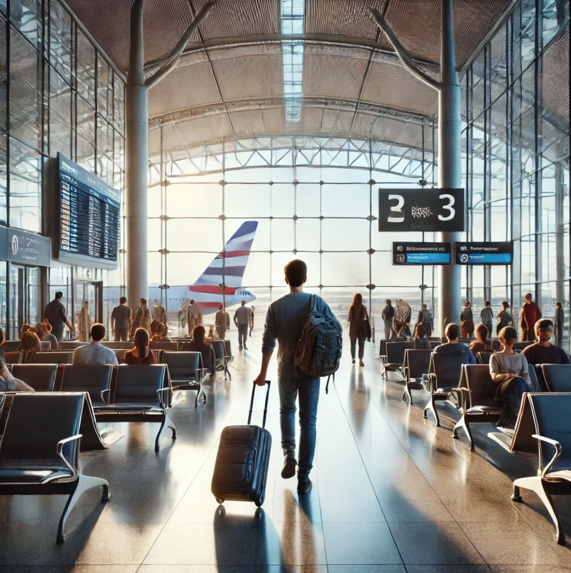 Traveller at airport